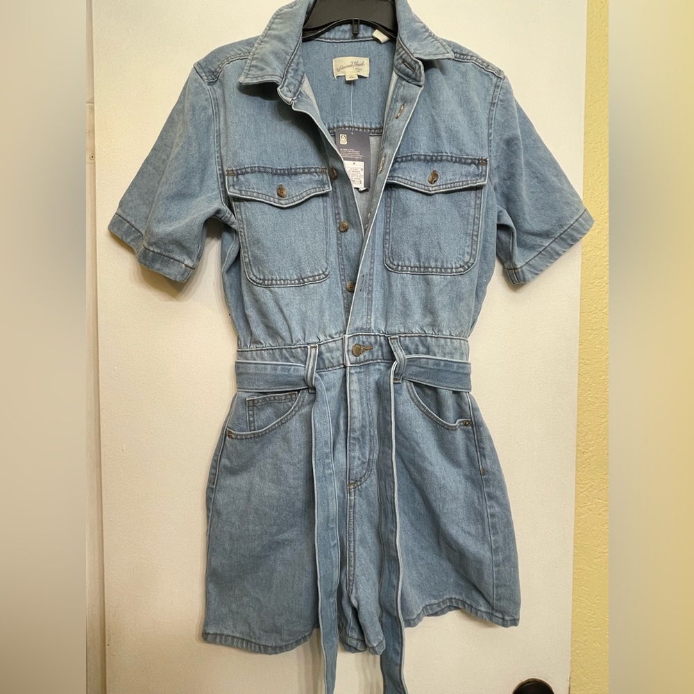Universal Thread Denim Short-Sleeve Jumpsuit